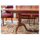 Antique Vintage Double Pedestal Dining Table & 8 Chairs