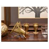 Brass Grasshopper Figurine, Brass Candlesticks