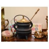 Vintage Cast Iron Fireplace Starter Pot