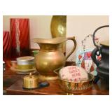 Brass Pitcher, Candle Holder, Etc.