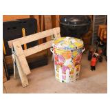 Saw Horses, Waste Can