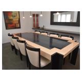 BUY IT NOW! $3,500 - Custom Inlaid Dining Table (9' L x 4' W), chairs sold separately