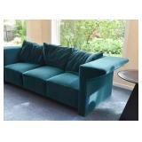 BUY IT NOW! $2000 - Modern Custom Teal Mohair 3-Seat Sofa (89" L)