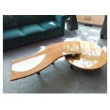 Modern Custom Cocktail Table (2 separate bases swivel to make different configurations)