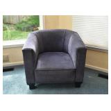 Pair of Navy Blue Pigskin Suede Chairs