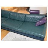 BUY IT NOW! $3,500 - Sectional Sofa, Leather Top & Suede Base/Back with ottoman (approx. 119" x 104"
