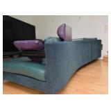 BUY IT NOW! $3,500 - Sectional Sofa, Leather Top & Suede Base/Back with ottoman (approx. 119" x 104"