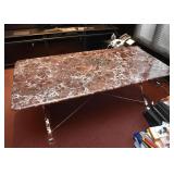 BUY IT NOW!  $2,400 - Writing / Office Desk with Marble Top and Chrome Base (78" L x 38" W x 28" H)