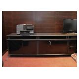 Pair of Leather-Top Office Credenzas