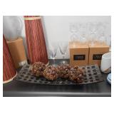 Centerpiece, Crystal Wine Glasses