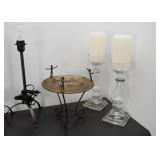 Centerpiece Bowl, Glass Candle Holders