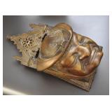 BUY IT NOW!  $150 - Antique Brass Figural Monk Face Match Safe with Cathedral Back