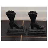 Antique Cast Iron Ladies Boot Bookends