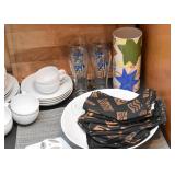 Pasta Bowl, Napkins, Beer Glasses