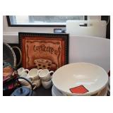 Kitchen Wall Art, Demitasse Cups, Serving Bowl, Cutting Boards