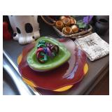 Colored Glass Dishes, Napkin Rings