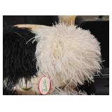 Vintage Frank Olive Feather Hats with Matching Muffs