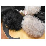 Vintage Frank Olive Feather Hats with Matching Muffs