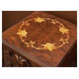 Lovely Antique Carved Wood 3-Drawer Chest with Inlaid Top