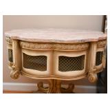 French Provincial Side Table with Marble Top