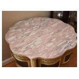 French Provincial Side Table with Marble Top