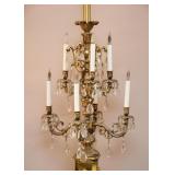 Ornate Multi-Arm Floor Lamp with Crystals