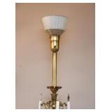 Ornate Multi-Arm Floor Lamp with Crystals