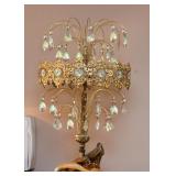 Vintage Plaster Lady / Floor Lamp with Crystals 