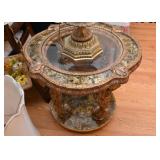 Ornate Italian Side Table with Table Lamp Topper & Crystals