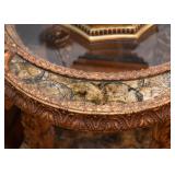Ornate Italian Side Table with Table Lamp Topper & Crystals