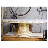 French Provincial Cocktail / Coffee Table with Marble Top