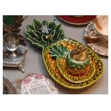 Vintage Pineapple Dishes & Table Lighter Set