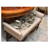 Vintage Bench, Brass Wall Sconces