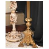 Large Brass Floor Candlesticks / Candle Holders