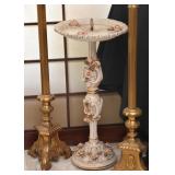 Vintage Porcelain Pedestal / Stand with Roses