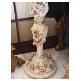 Vintage Porcelain Pedestal / Stand with Roses