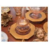 Pink Glass & Gold Tableware