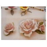 Vintage Porcelain Rose Figurines