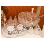 Glassware Salad Bowl, Serving Dish, Salt & Pepper Shakers