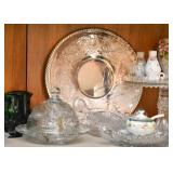 Silverplate Platter, Butter / Cheese Server, Crystal Serving Dishes, Porcelain