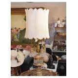 Ornate Italian Side Table with Table Lamp Topper & Crystals