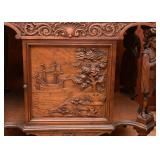 Vintage Ornate Wood Carved Cabinet 