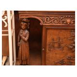Vintage Ornate Wood Carved Cabinet 