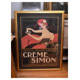 Framed Vintage Style French Advertising Poster (Creme Simon) 