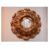 Small Round Gilt Wall Mirror