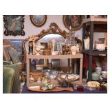 Gilt Framed Wall Mirrors, Figurines, China, Serving Pieces
