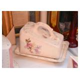 Antique Cheese Dish / Server / Keeper with Lid