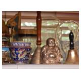Brass Bells, Buddha Figurine