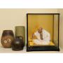 Japanese Hakata Ningyo Doll in Display Case, Stoneware Jug, Studio Pottery
