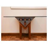 $900 - "Upside Down House" - Art Table / Console by Nancy Burch (Approx. 50" L x 17.5" W x 29.5" H)
